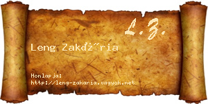 Leng Zakária névjegykártya